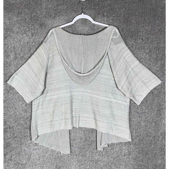 Lane Bryant Short Sleeve Open Waterfall Hooded Knit Cardigan Women Sz 26/28W USA - Picture 2 of 5